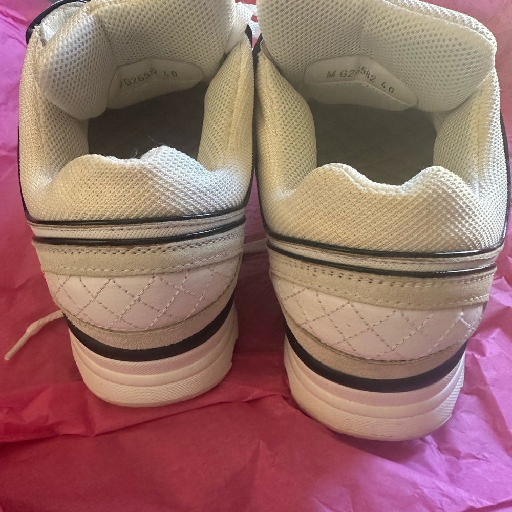 CHANEL ivory/cream and black sneakers . Size 40 . WORN - Picture 10 of 11